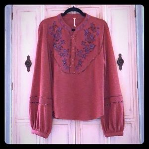 Free People Embroidered Top